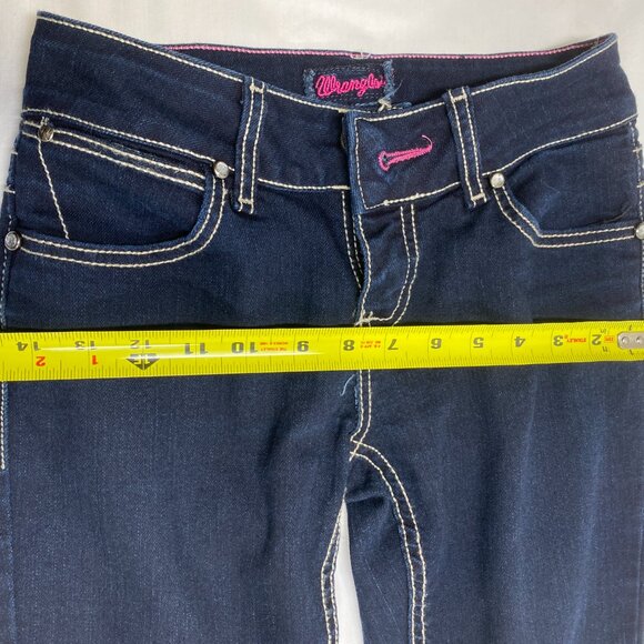 Womens Wrangler 10MWZJK Dark Wash Jeans Sz 0 x 34 Boot Cut - Picture 14 of 15